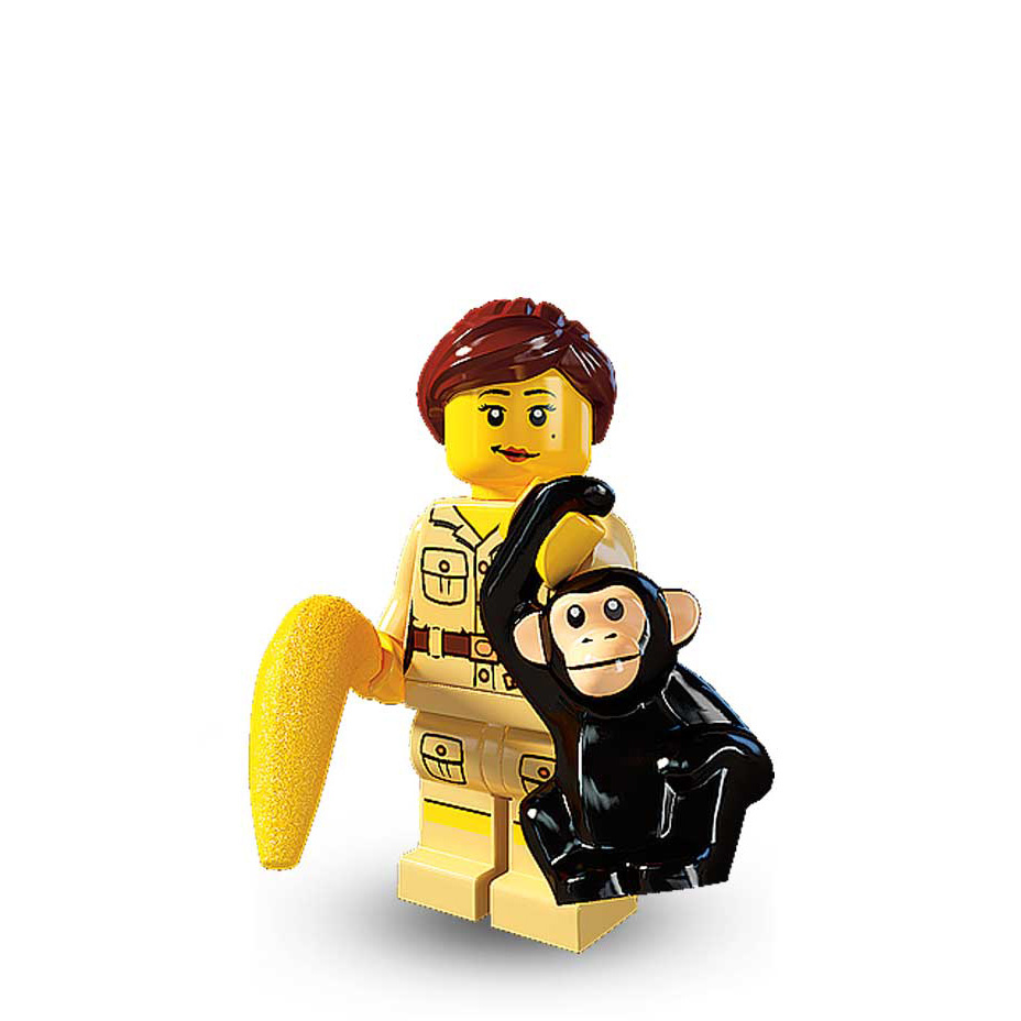 LEGO Minifigure Series 5 ZOO KEEPER 100% COMPLETE  w/ Monkey Banana Stand UNUSED