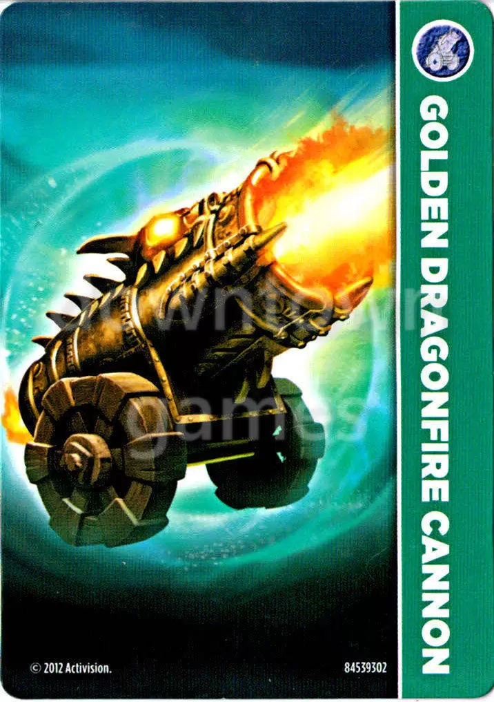 Skylanders Giants Cards - Golden Dragonfire Cannon