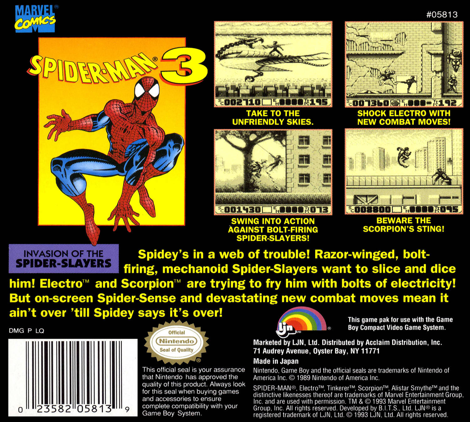 Spider Man 3 Invasion Of Spider Slayers Nintendo Game Boy