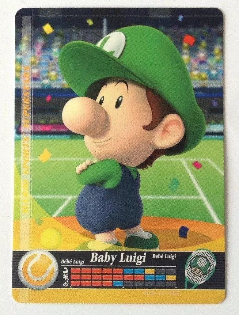 Mario Sports Superstars Cards - Amiibo - Baby Luigi (Tennis)
