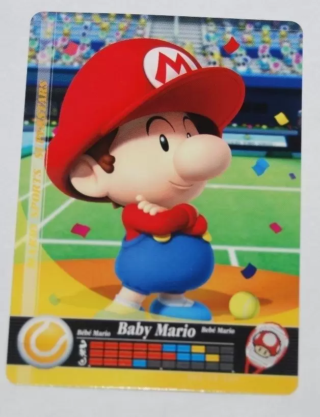 Cartes Mario Sports Superstars - Amiibo - Bébé Mario (Tennis)