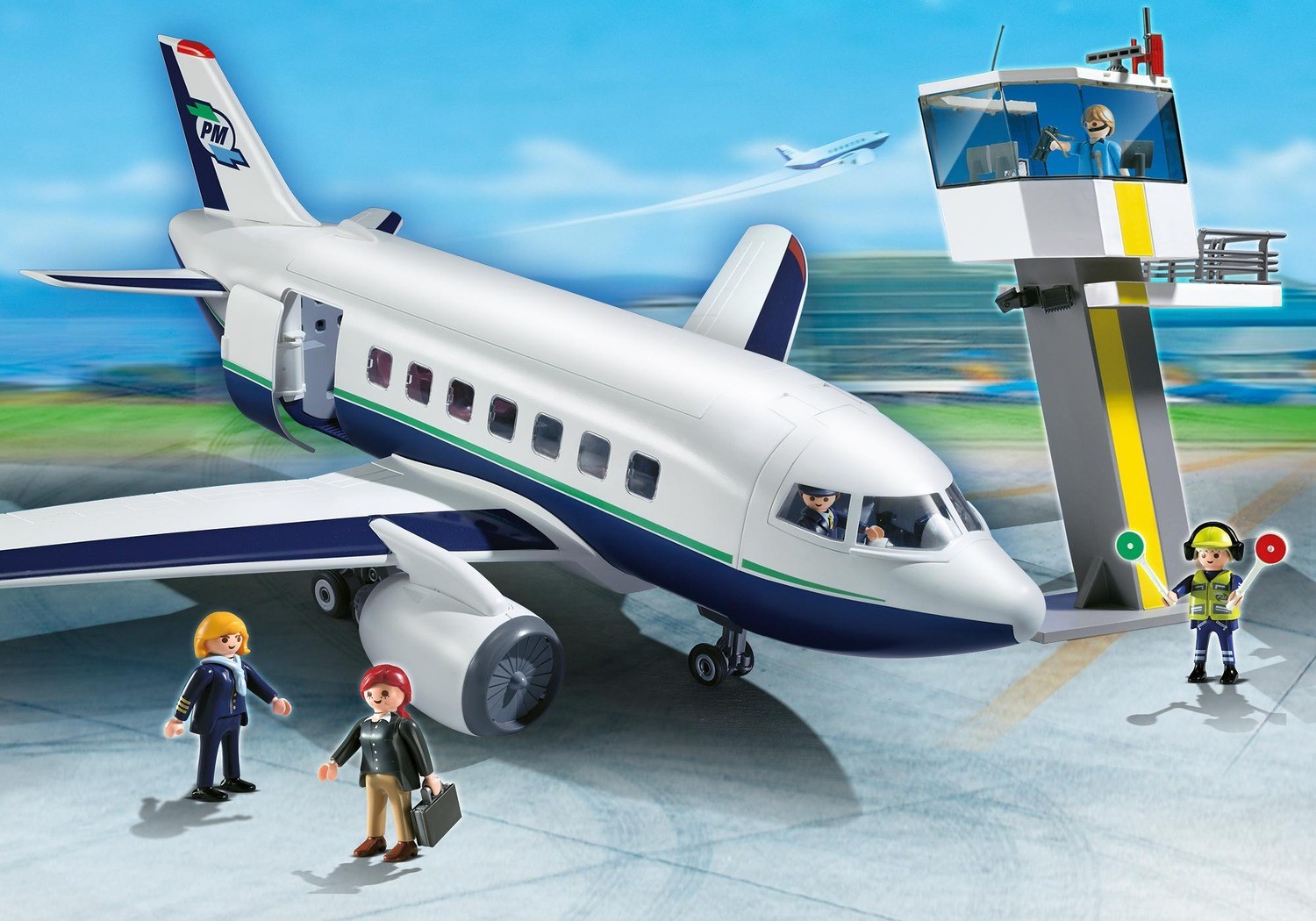 playmobil city airport passenger plane