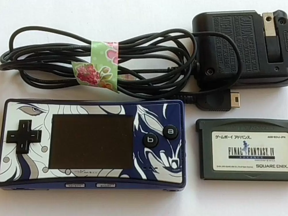 Game Boy Micro - Game Boy Micro Final Fantasy IV - Blue Unit with Black and White Amano artwork