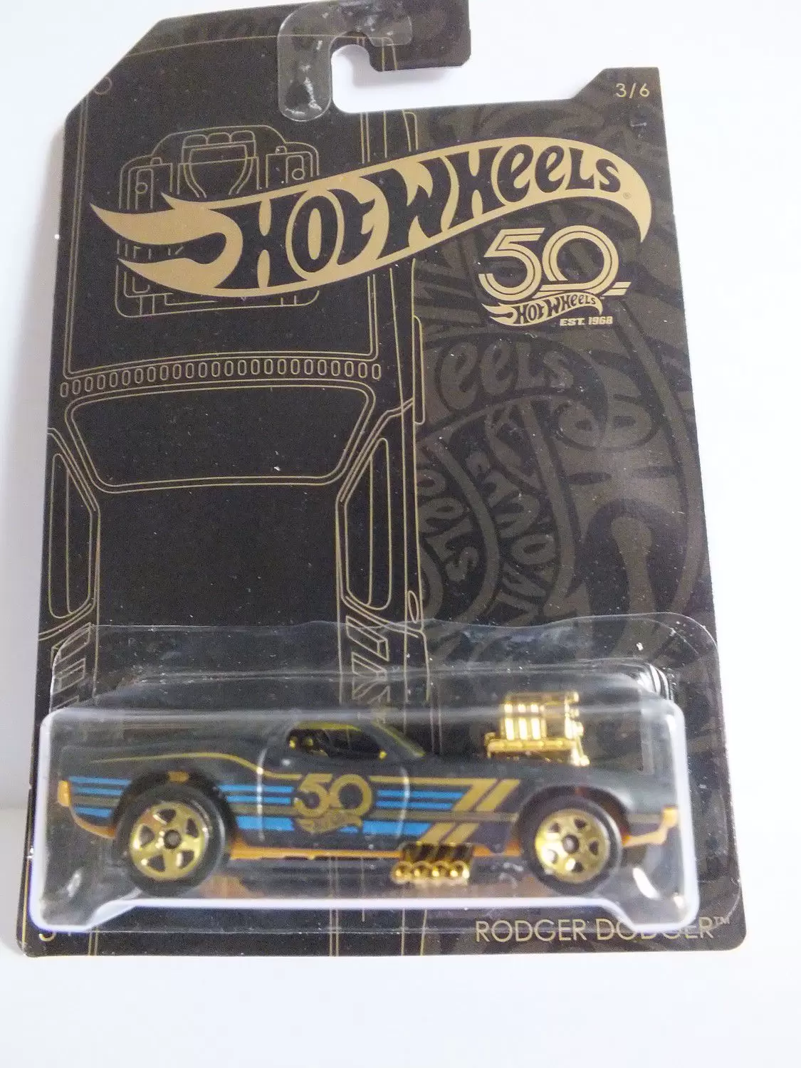 Hot Wheels 50 ème anniversaire Black & Gold - 3/6 Rodger Dodger Black and Gold