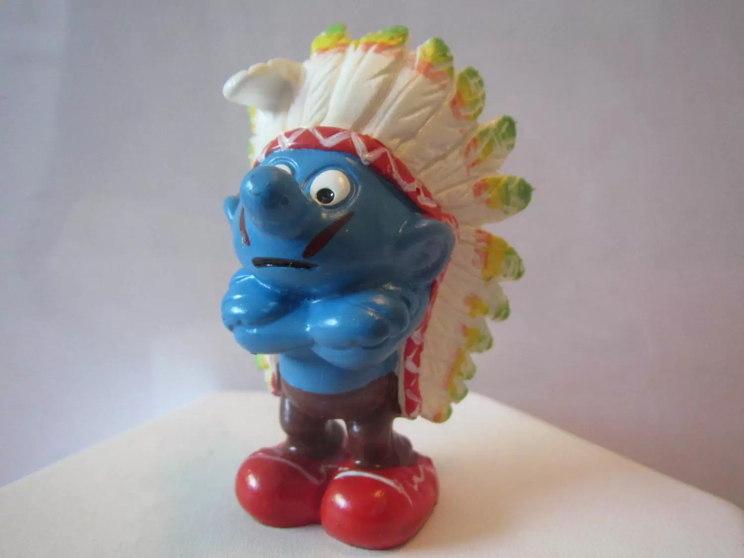 Smurfs figures Schleich - Indian Chief Smurf (colored feathers)
