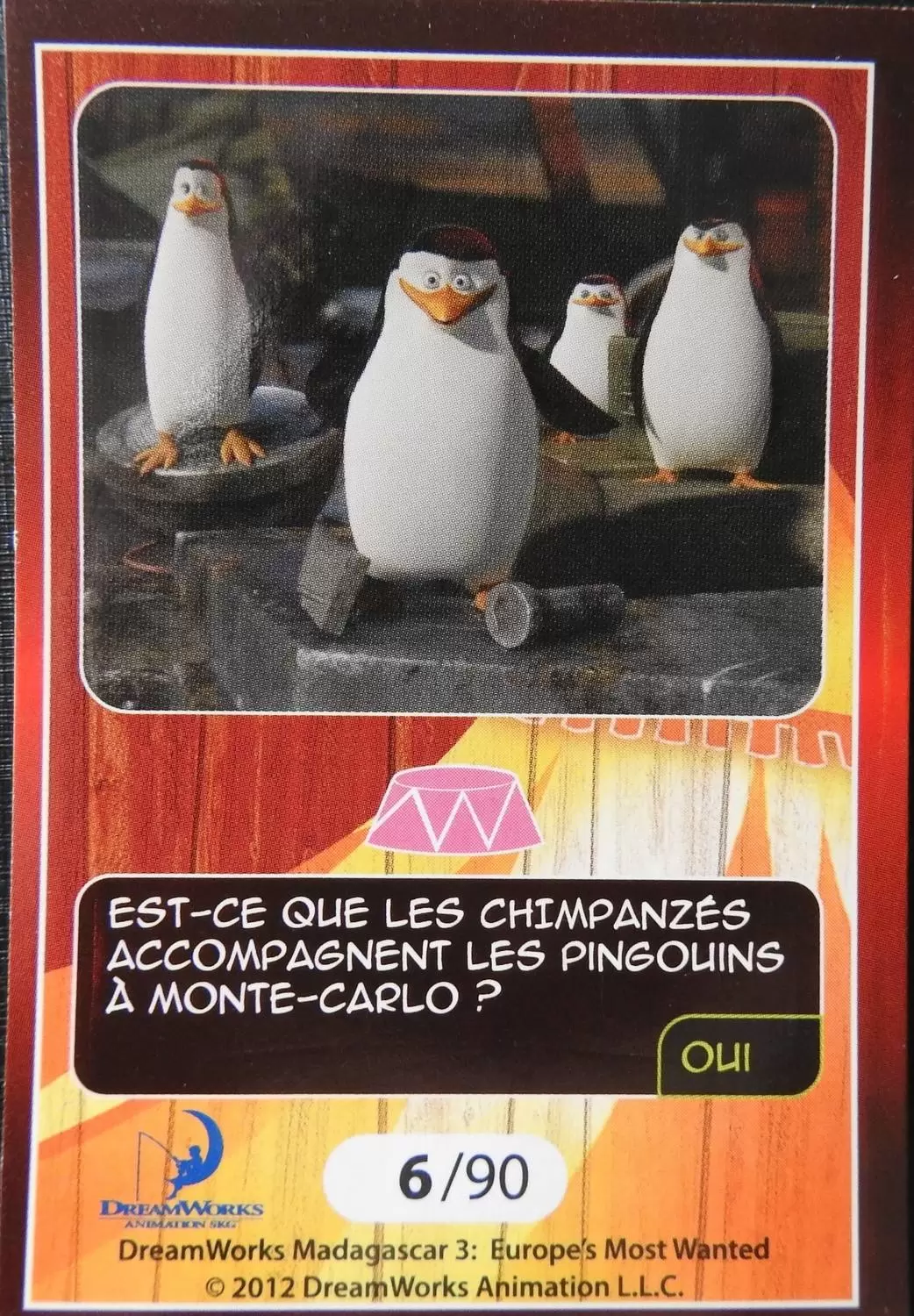 Le Collector Madagascar 3 (CORA / Match) - LES PINGOUINS  - Question 2