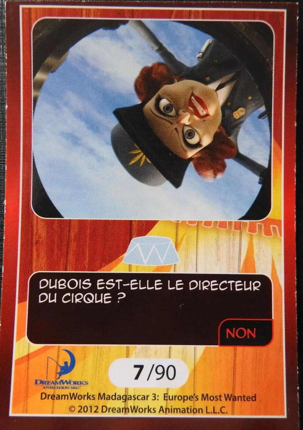 Le Collector Madagascar 3 (CORA / Match) - Carte C7 - Question 4