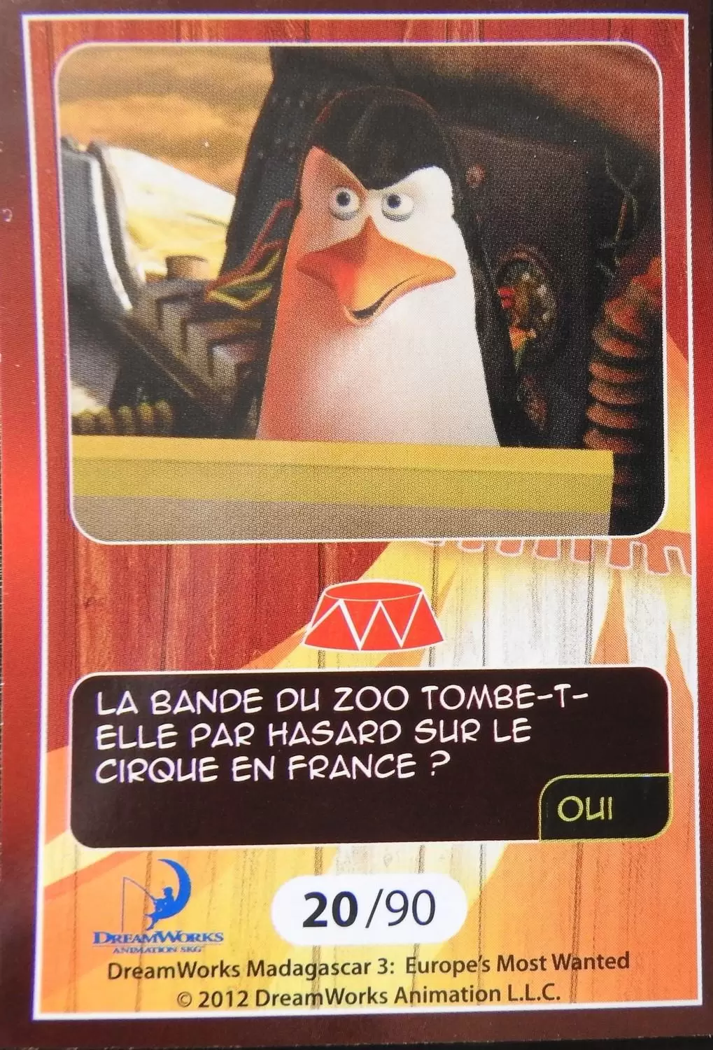 Le Collector Madagascar 3 (CORA / Match) - KOWALSKI - Question 1