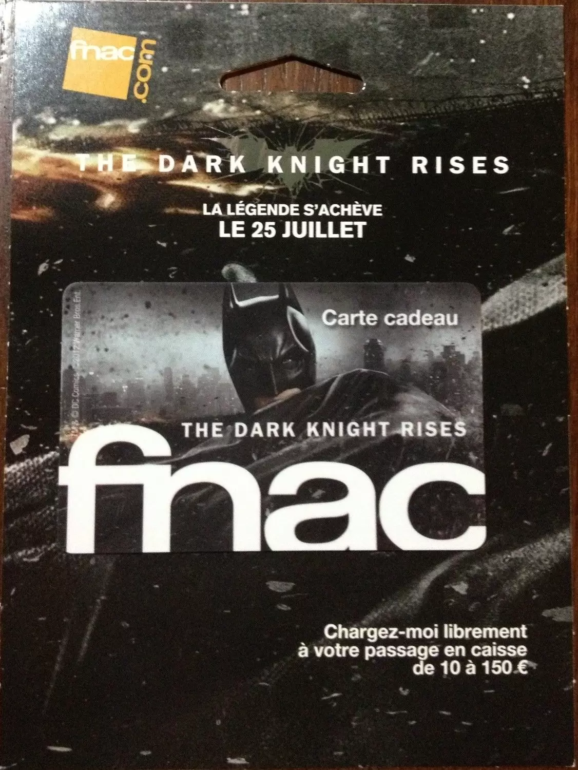 Cartes cadeau Fnac - Carte cadeau Fnac The Dark knight rises