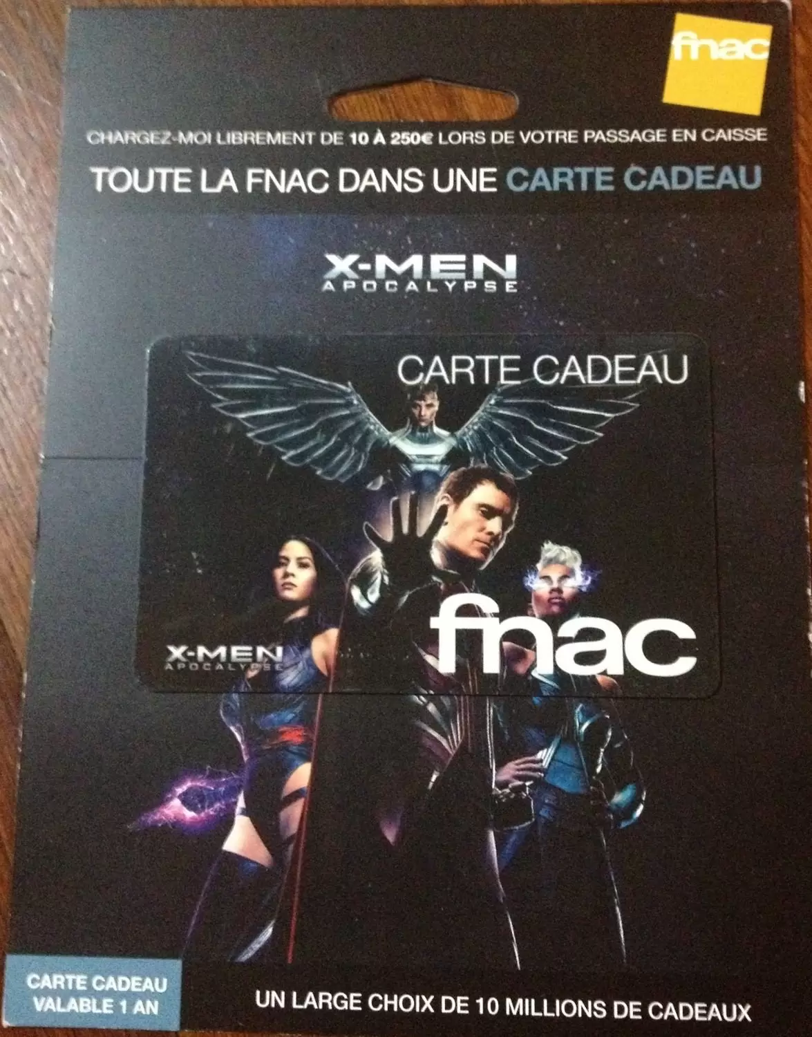 Cartes cadeau Fnac - Carte cadeau Fnac X-Men Apocalypse avec encart