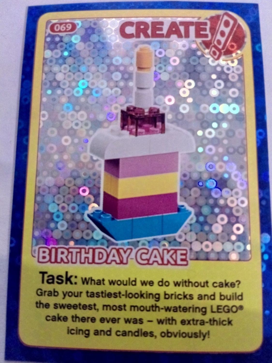 Birthday Cake Sainsburys Lego Incredible Inventions 2018 Card 0069