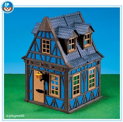 maison playmobil toit bleu