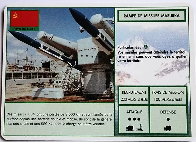 Operation Blast - Pays de l\'est - Rampe de missiles Masurka