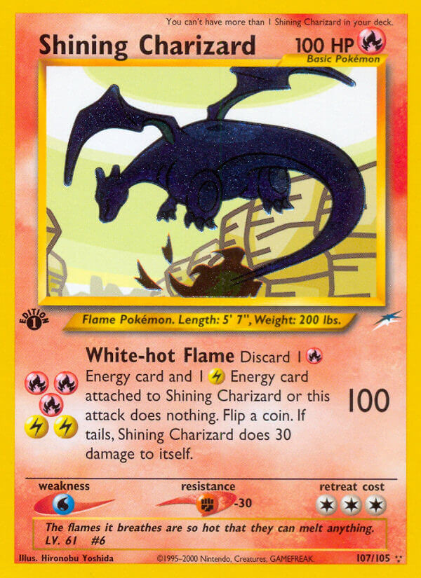 Shining Charizard Edition 1 Neo Destiny Pokémon Card 107105