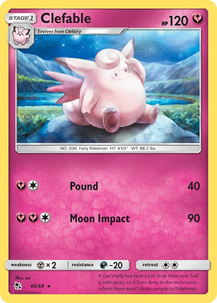 Clefable Hidden Fates Pokémon Card 4068