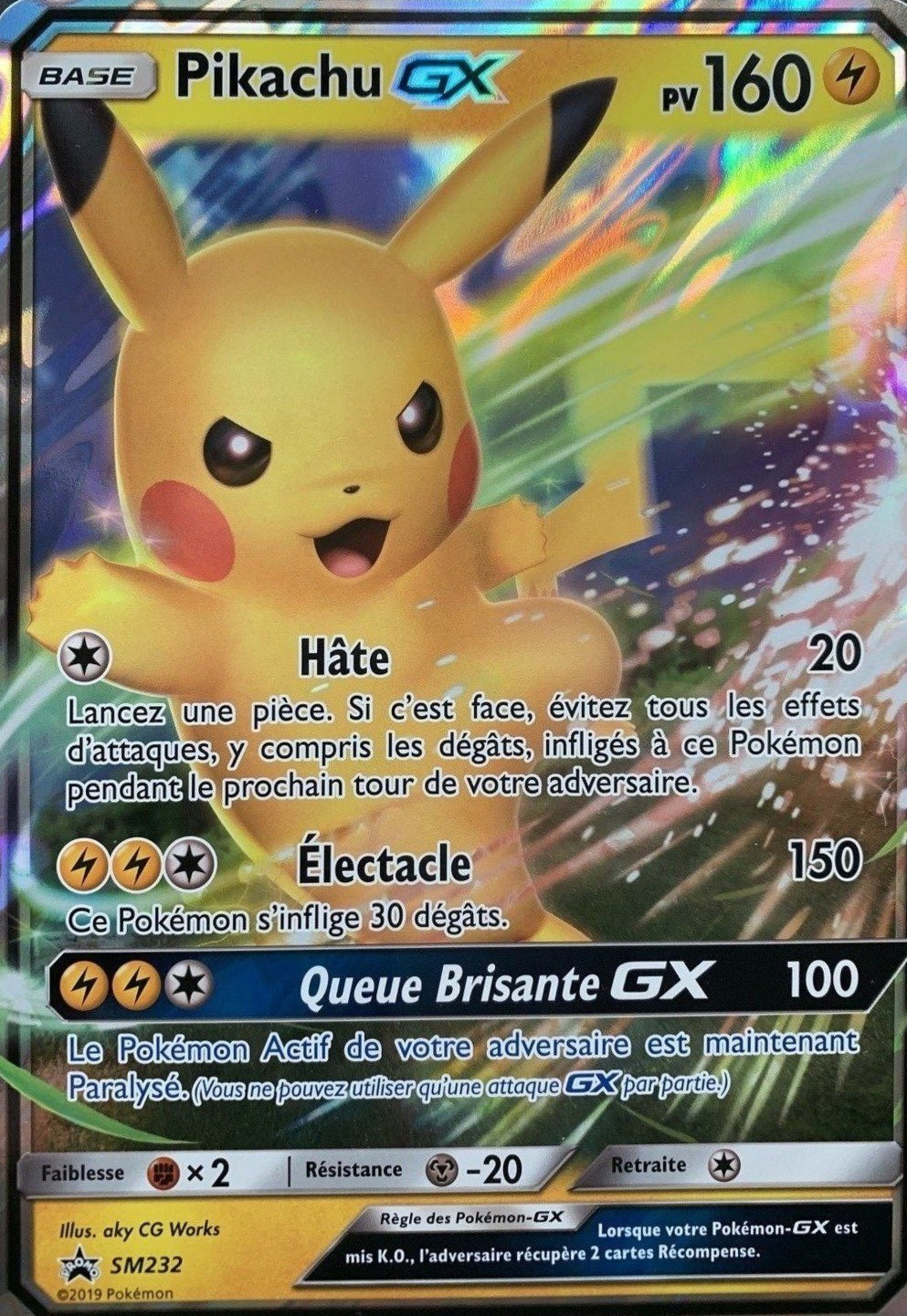 Pikachu GX - carte Pokémon SM232 Cartes JUMBO XXL