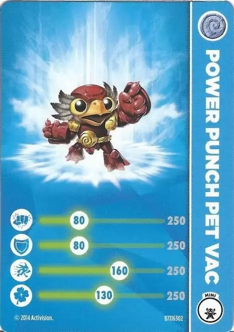 Power Punch Pet Vac Skylanders Trap Team Stat Card Only! 