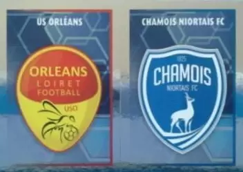 Foot 2017-18 : Championnat de France - Écusson (Chamois Niortais / US Orléans) - Ligue 2