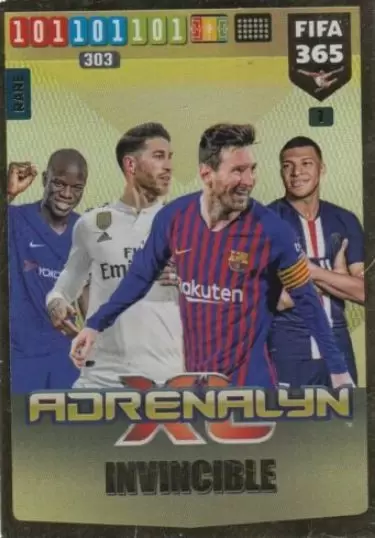 FIFA 365 : 2020 Adrenalyn XL - N\'Golo Kante / Sergio Ramos / Lionel Messi / Kylian Mbappé