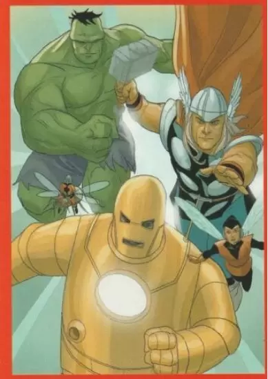 MARVEL Super Heroes - La première ligne : Hulk , Thor , Ant - Man , La Guêpe , Iron Man ( dans son armure Armure MKI.3 (Peinture dorée)