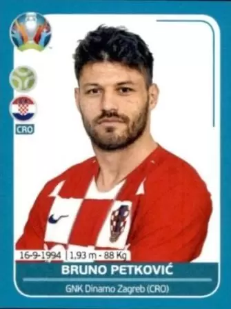 Bruno Petkovic Croatia Euro 2020 Preview Sticker Cro26