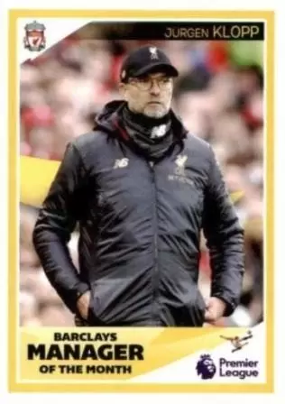 Panini Tabloid Premier League - Jurgen Klopp - Manager of the Month - Liverpool