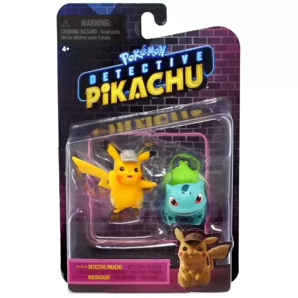 Pokémon Action Figures - Detective Pikachu - Detective Pikachu & Bulbasaur 2 Pack