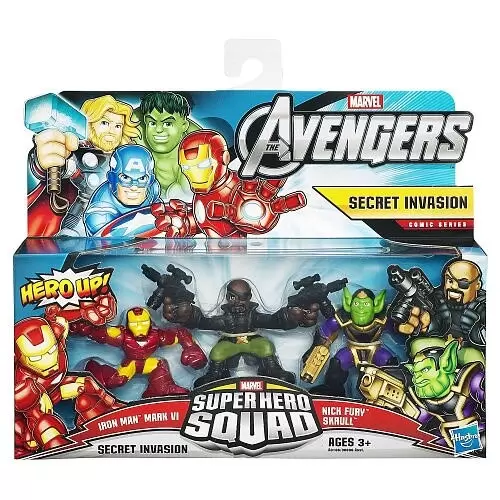 Marvel Super Hero Squad Action Figures - Avengers - Secret Invasion 3 Pack