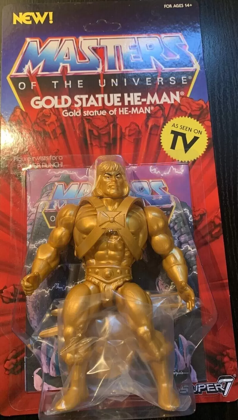 Super7 - Masters of the Universe - Power Punch - Gold statue he-man