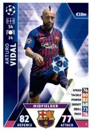 Match Attax - UEFA Champions League 2018/2019 - Arturo Vidal - FC Barcelona