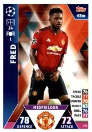 Match Attax - UEFA Champions League 2018/2019 - Fred - Manchester United FC