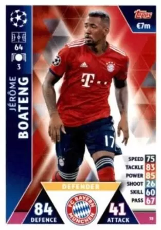 Match Attax - UEFA Champions League 2018/2019 - Jérôme Boateng - FC Bayern München