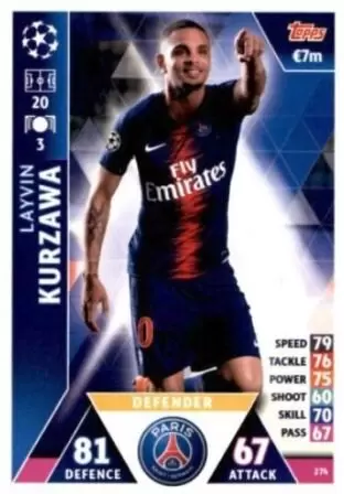 Match Attax - UEFA Champions League 2018/2019 - Layvin Kurzawa - Paris Saint-Germain
