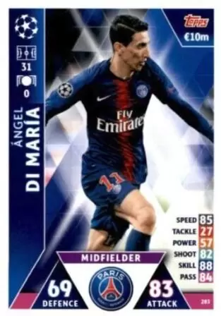 Match Attax - UEFA Champions League 2018/2019 - Ángel Di María - Paris Saint-Germain