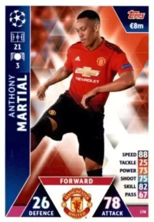 Match Attax - UEFA Champions League 2018/2019 - Anthony Martial - Manchester United FC