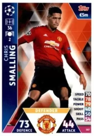 Match Attax - UEFA Champions League 2018/2019 - Chris Smalling - Manchester United FC