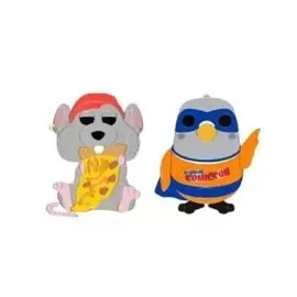 Mini Pop Enamel Pins - NYCC - Pizza Rat & Paulie Pigeon 2 Pack