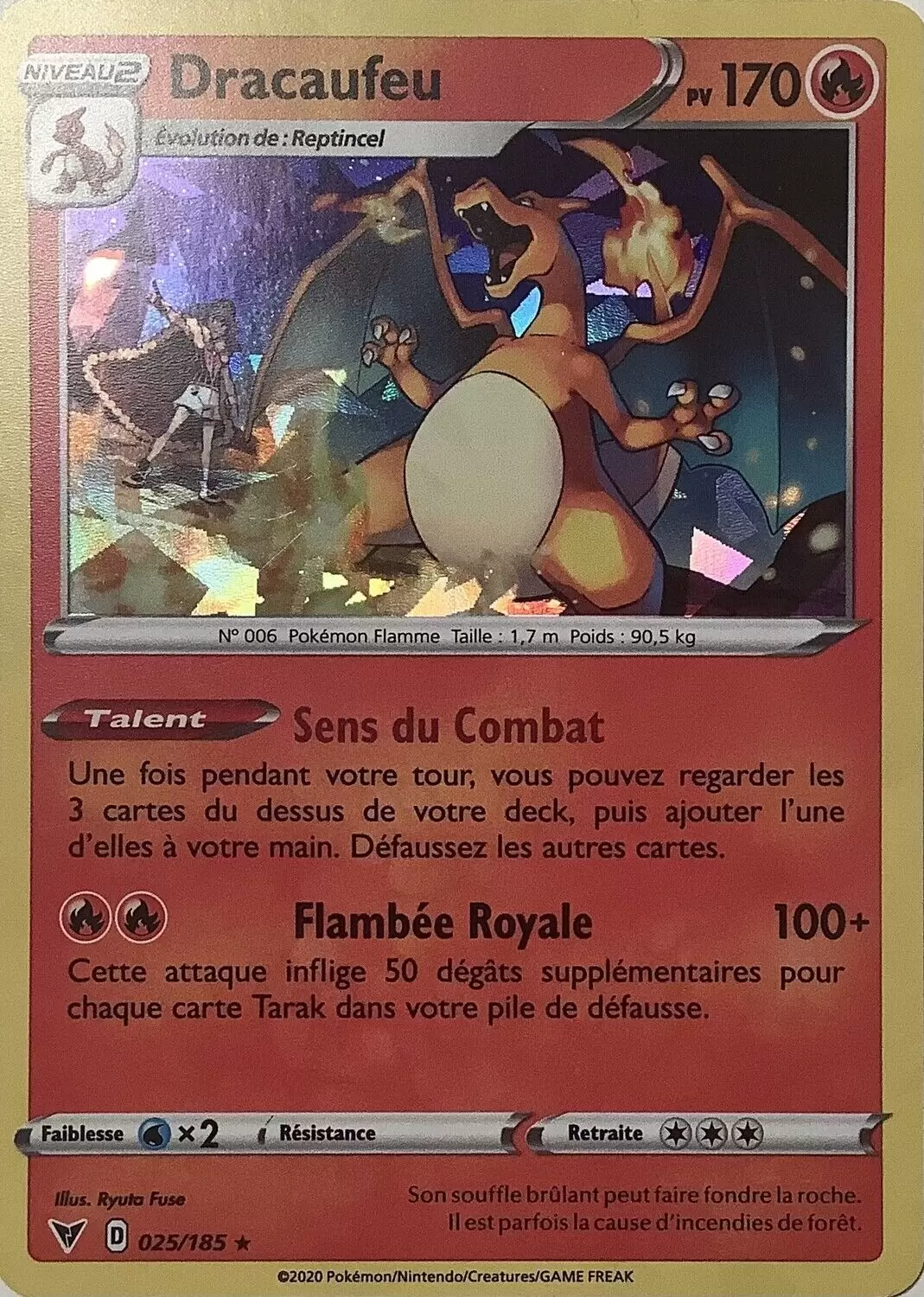 Pokemon 25/185 Dracaufeu Rare EB04 Epee Bouclier 4 VF Français 