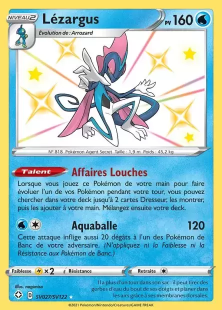Lézargus - carte Pokémon SV027/SV122 Destinée Radieuse