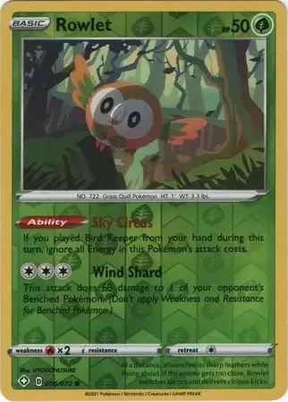 Shining Fates - Rowlet Reverse