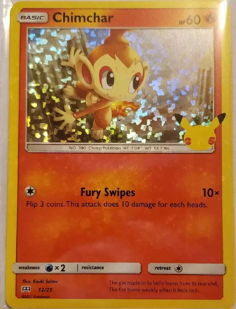 Chimchar Holo - McDonald's Collection 2021 Pokémon card 12/25