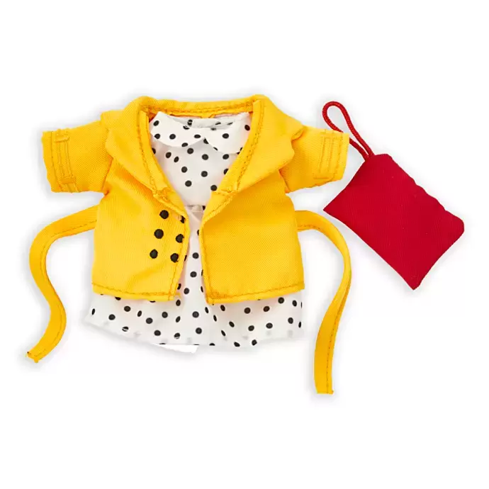 Nuimos Cloths And Accessories - Yellow Coat with Polka Dot Dress and Red Clutch