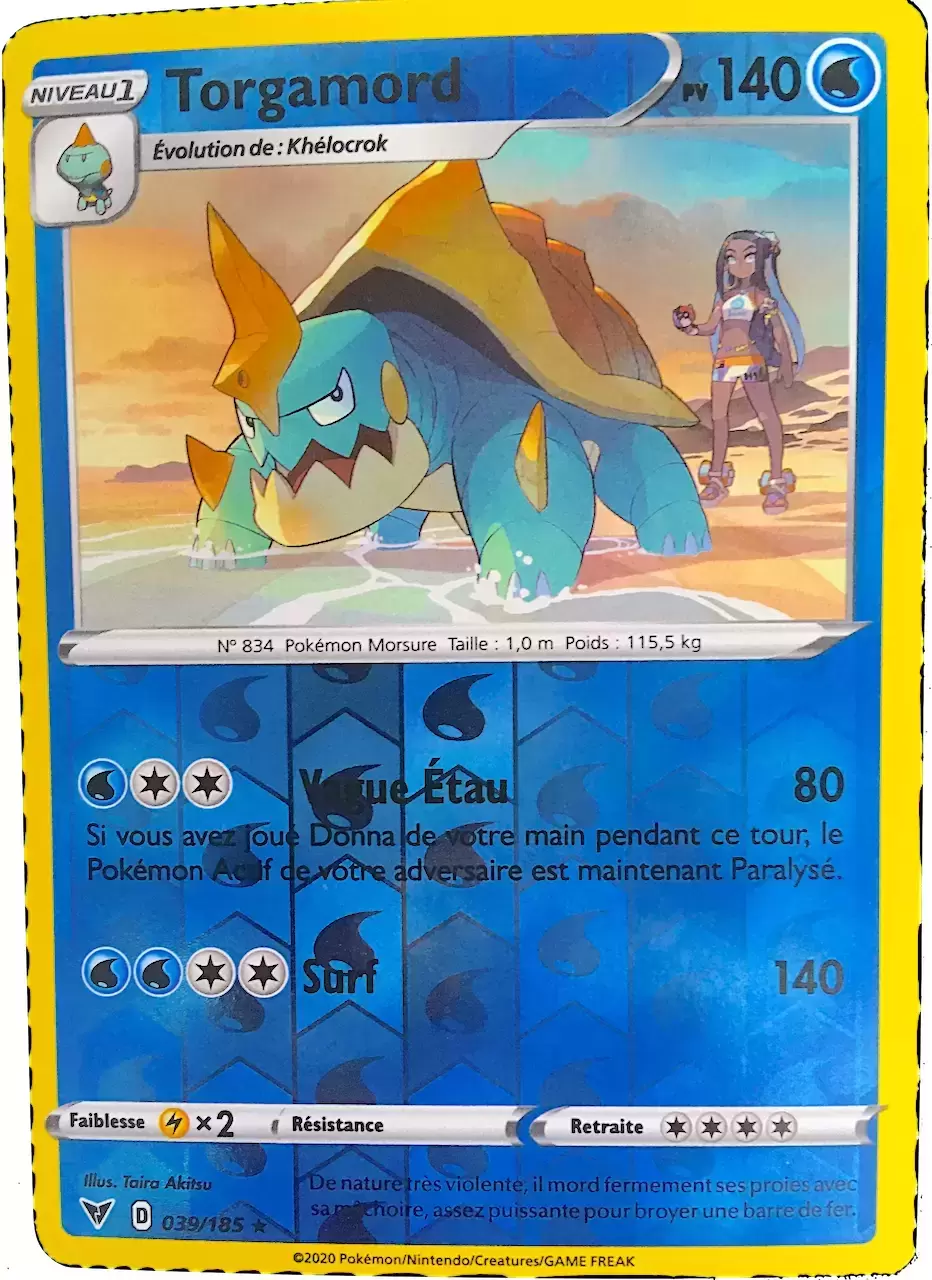 Rare Carte Pokémon EB01 Torgamord 130 PV 61/202 