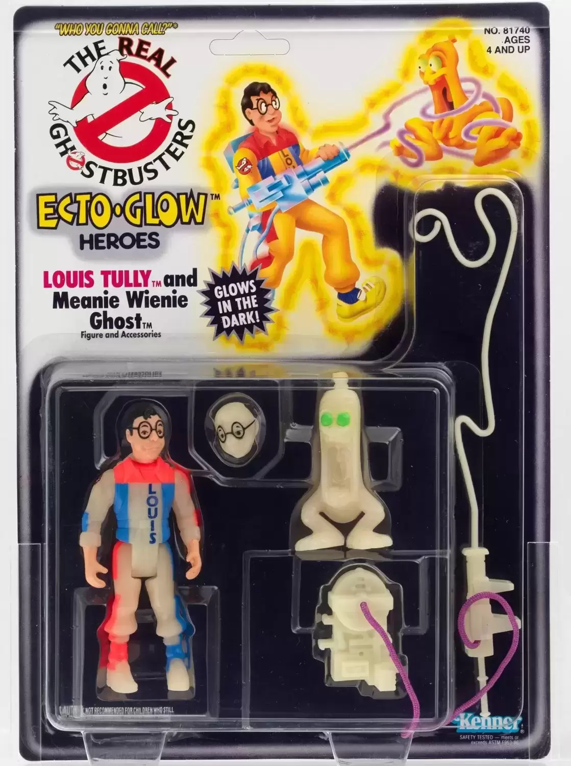 1986 Kenner Real Ghostbusters LOUIS TULLY + Power Pincher & VAPOR GHOST  FIGURE