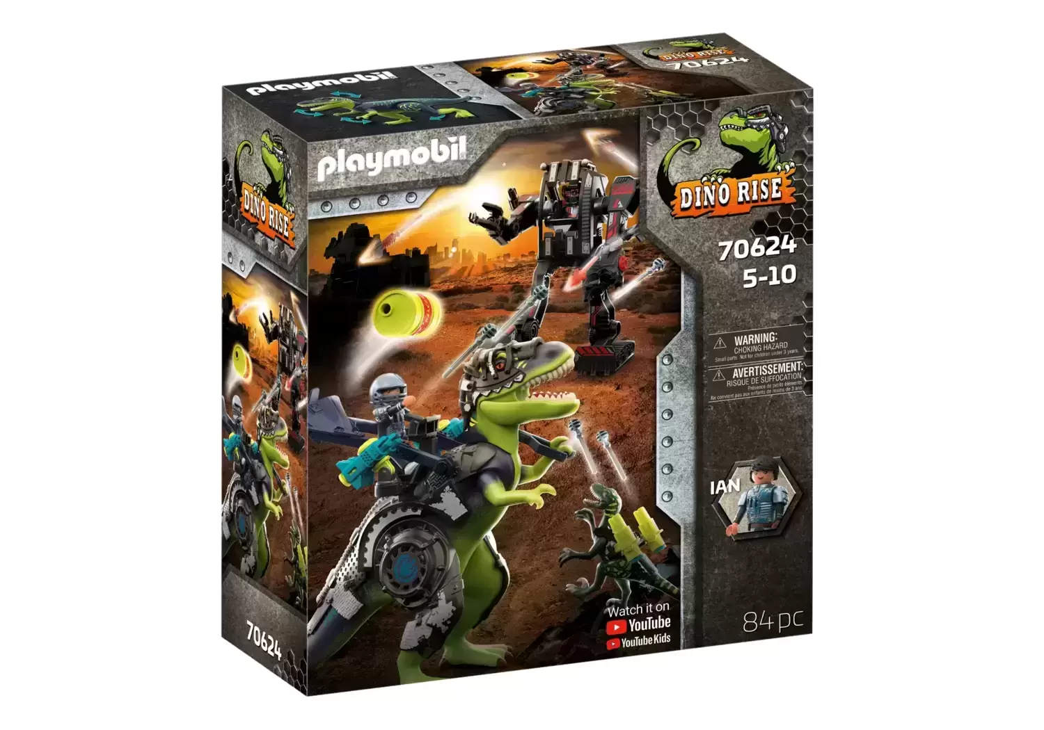 Playmobil Dino Rise - Tyrannosaure et Robot Géant