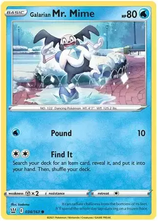Galarian Mr. Mime - Battle Styles Pokémon card 034/163
