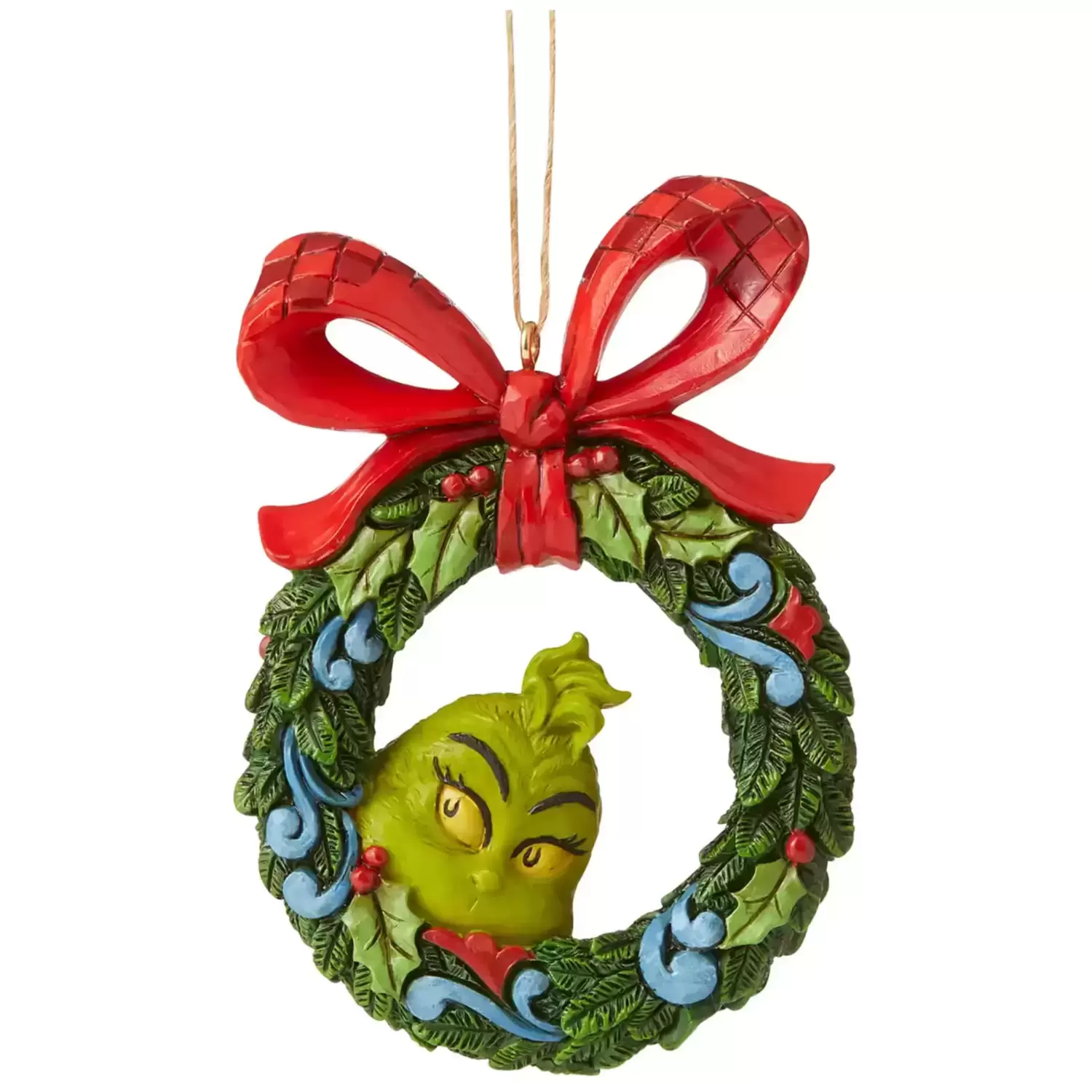 Dr Seuss by Jim Shore - Grinch Peeking Thru Wreath Orn