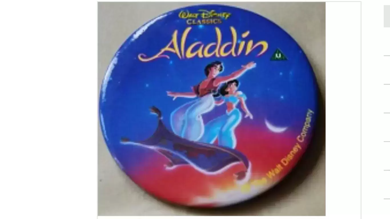 Disney Pins Open Edition - Button: Walt Disney Classics Aladdin & Jasmine