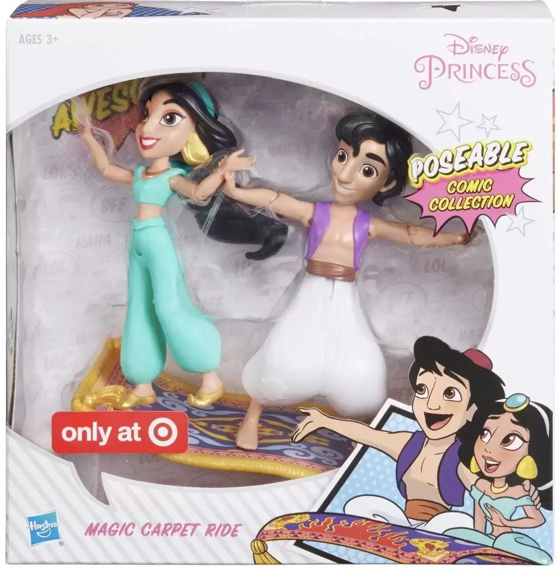 Disney Princess Poseable Comic Collection - Jasmine And Aladdin Magic Carpet Ride