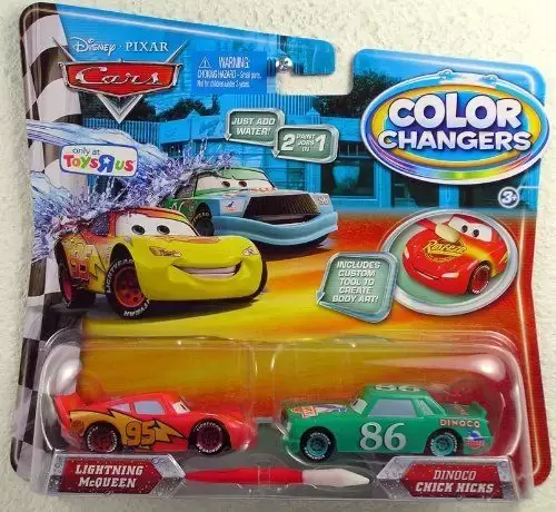 Cars - Color Changers - Lighting Mcqueen And Dino Chick Hicks